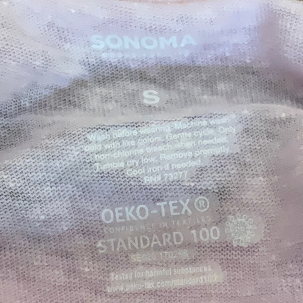 Sonoma Light Pink Sheer peplum Top, NEW, Size Sm, lightweight. - Picture 7 of 8